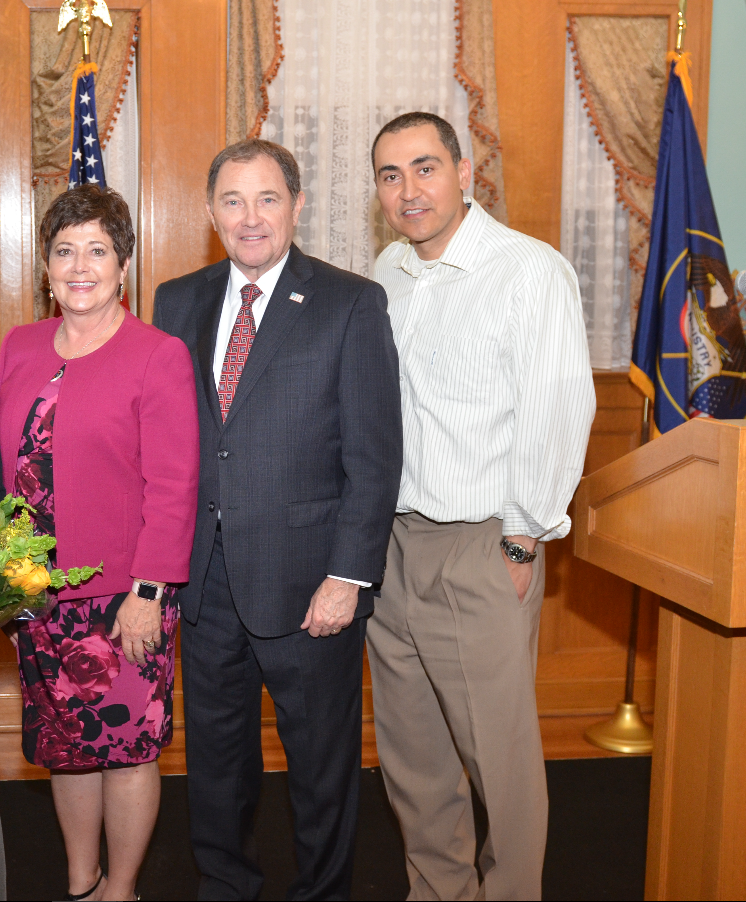 Avid Amiri with Utah Governor Gary Herbert and First Lady, 2018